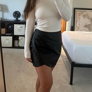 Abercrombie Black Leather Skirt, Brand New with Tags